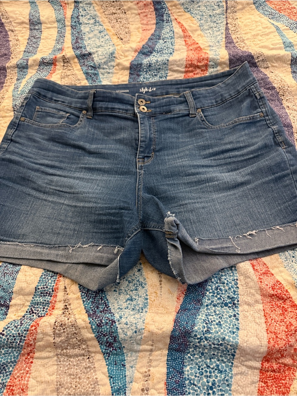 Style & Co. Mid Wash Denim Jean Shorts - Blue